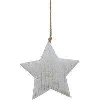 Hill Interiors White Washed Star Christmas Hanging Dration | Size: Large