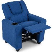 CASART Kids Recliner Chair Adjustable Armchair Sofa PU Leather Lounge Chair in Blue