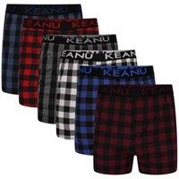Keanu Men's Checked Cotton Blend Boxer Shorts (Pack of 6) | Size: 2XL