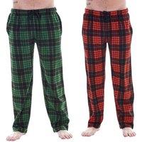 Keanu Men's Tartan Lounge Pants Pack of 2 in Red | Size: Large