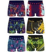 Kardio Men's Geometric Performance Boxer Shorts (Pack of 6) | Size: Small