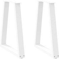 Berkfield Home Coffee Table Legs V-Shape 2 pcs White 60x(72-73) cm Steel