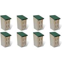 Berkfield Home Butterfly Houses 8 pcs Wood 14x15x22 cm in Brown | Size: 14 x 15 x 22 cm