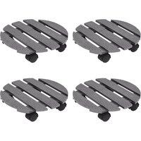 Berkfield Home Plant Trolleys 4 pcs Grey 30x7, 5 cm WPC