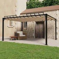 Berkfield Home Gazebo with Louvered Roof 3x4 m Taupe Fabric & Aluminium in Beige