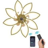 NIVOR Modern LED Ceiling Fans with Lights & Remote Dimmable Bladeless Gold