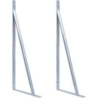 Berkfield Home Support Brackets for Fence Post 2 pcs Galvanised Steel in Silver