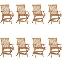 Berkfield Home Folding Garden Chairs 8 pcs Solid Teak Wood in Brown