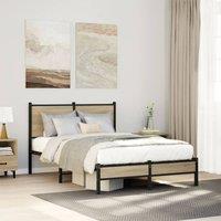 Berkfield Home Metal Bed Frame without Mattress Sonoma Oak 120x190 cm Small Double in Brown