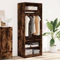 Berkfield Home Wardrobe Smoked Oak 80x50x200 cm Engineered Wood in Brown | Size: 80 x 50 x 200 cm