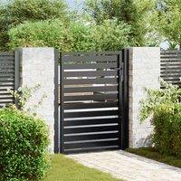 Berkfield Home Garden Gate Lockable Black 100x120 cm Aluminium