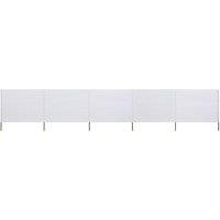 Berkfield Home 5-panel Wind Screen Fabric 600x80 cm Sand White
