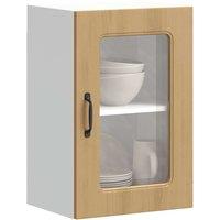 Berkfield Home Kitchen Wall Cabinet with Glass Door Kalmar Artisan Oak Engineered Wood in Brown