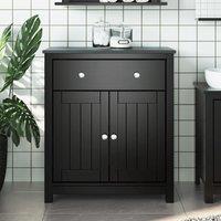 Berkfield Home Bathroom Cabinet BERG Black 69.5x34x80 cm Solid Wood Pine