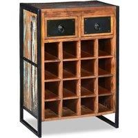 Berkfield Home Wine Rack for 16 Bottles Solid Reclaimed Wood in Brown