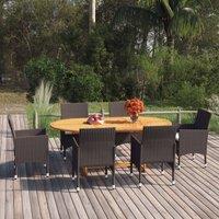 Berkfield Home 7 Piece Garden Dining Set with Cushions Brown