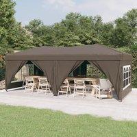 Berkfield Home Folding Party Tent with Sidewalls Taupe 3x6 m in Beige