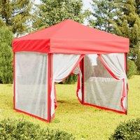 Berkfield Home Folding Party Tent with Sidewalls Red 2x2 m