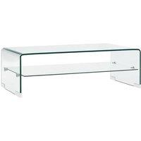 Berkfield Home Coffee Table Clear 98x45x31 cm Tempered Glass | Size: 98 x 45 x 31 cm