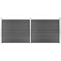 Berkfield Home Fence Panel Set WPC 353x146 cm Black