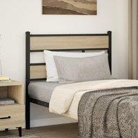 Berkfield Home Headboard Sonoma Oak 80 cm Iron & Engineered Wood in Brown