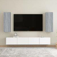 Berkfield Home TV Cabinets 2 pcs Grey Sonoma 30.5x30x90 cm Engineered Wood