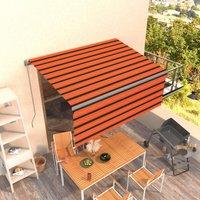 Berkfield Home Manual Retractable Awning with Blind 3x2.5m Orange&Brown