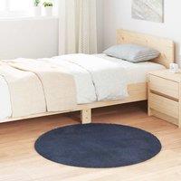 Berkfield Home Shaggy Rug High Pile NAVARRA Navy 100x100 cm Polyester in Blue | Size: Medium