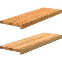 Berkfield Home Window Sills 2 pcs Light Brown 80x25x2 cm Solid Wood Oak | Size: Medium