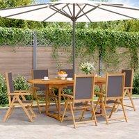 Berkfield Home 7 Piece Garden Dining Set Anthracite Fabric & Solid Wood