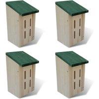 Berkfield Home Butterfly House 14 x 15 x 22 cm Set of 4 in Brown
