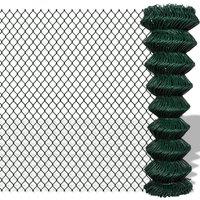 Berkfield Home Chain Link Fence Steel 1, 5x15 m Green