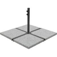 Berkfield Home Umbrella Weight Plate Granite 25 kg Square Grey