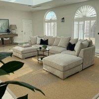 Home & Love Paris Bishop U Shape Cinema Sofa Scatterback Corner Sofa - Cream