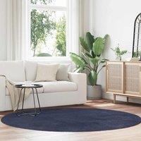 Berkfield Home Shaggy Rug High Pile NAVARRA Navy 200x200 cm Polyester in Blue | Size: Medium