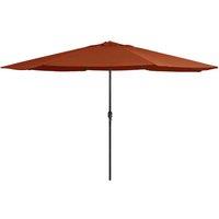 Berkfield Home Garden Parasol with Metal Pole 390 cm Terracotta in Brown