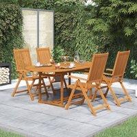 Berkfield Home 5 Piece Garden Dining Set Solid Acacia Wood in Brown