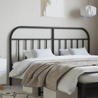 Berkfield Home Metal Headboard Black 160 cm
