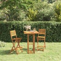 Berkfield Home 3 Piece Outdoor Bar Set Solid Wood Acacia in Brown