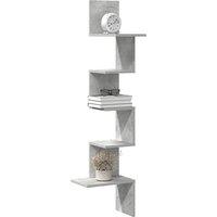 Berkfield Home Wall Corner Shelf Concrete Grey 32x32x127, 5 cm Engineered Wood