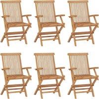 Berkfield Home Folding Garden Chairs 6 pcs Solid Teak Wood in Brown