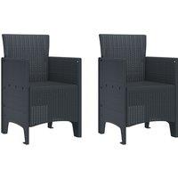 Berkfield Home Garden Chair Set of 2 Anthracite Plastic Standard Durable