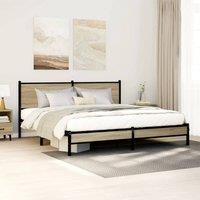 Berkfield Home Metal Bed Frame without Mattress Sonoma Oak 160x200 cm in Brown