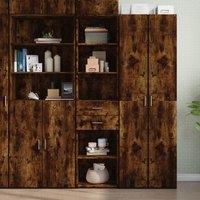 Berkfield Home Highboard Smoked Oak 45x42.5x185 cm Engineered Wood in Brown