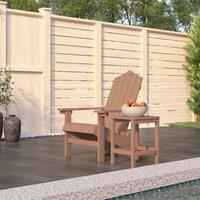 Berkfield Home Garden Adirondack Chair with Table HDPE Brown