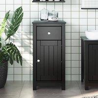 Berkfield Home Bathroom Cabinet BERG Black 40x34x80 cm Solid Wood Pine | Size: 40 x 34 x 80 cm