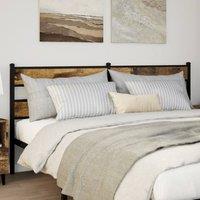 Berkfield Home Headboard Smoked Oak 193 cm Iron & Engineered Wood in Brown