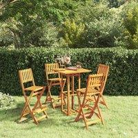 Berkfield Home 5 Piece Outdoor Bar Set Solid Wood Acacia in Brown