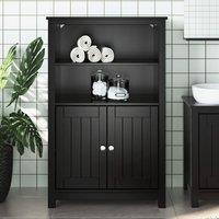 Berkfield Home Bathroom Cabinet BERG Black 69.5x34x110 cm Solid Wood Pine