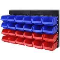 Berkfield Home 2 pcs Blue & Red Wall Mounted Garage Tool Organiser